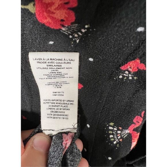 Free People Women’s Floral Tegan Printed Cutout Mini Dress Black Size 0 … - Picture 11 of 11